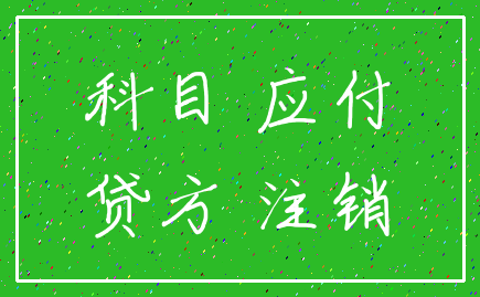 科目 应付_贷方 注销