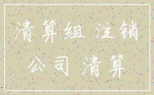 清算组 注销_公司 清算