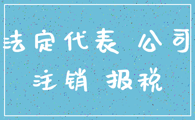 法定代表 公司_注销 报税