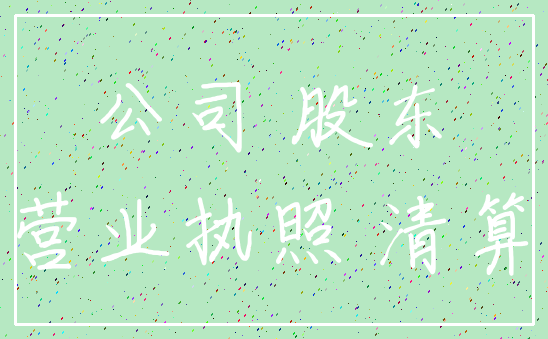 公司 股东_营业执照 清算
