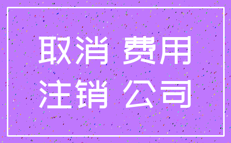 取消 费用_注销 公司