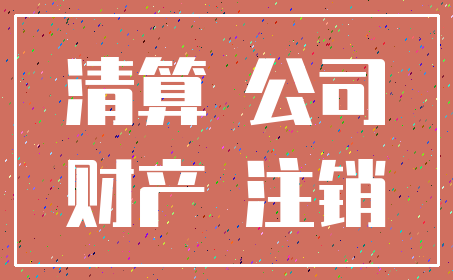 清算 公司_财产 注销
