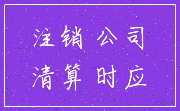 注销 公司_清算 时应