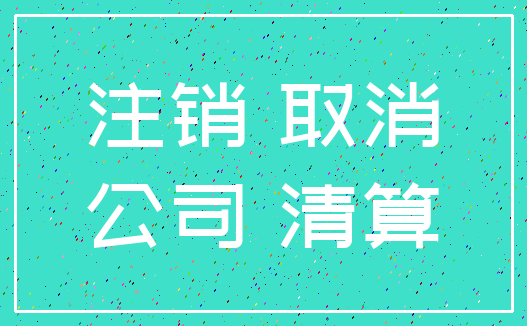 注销 取消_公司 清算
