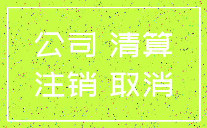 公司 清算_注销 取消
