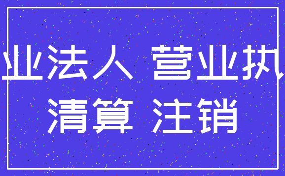 企业法人 营业执照_清算 注销