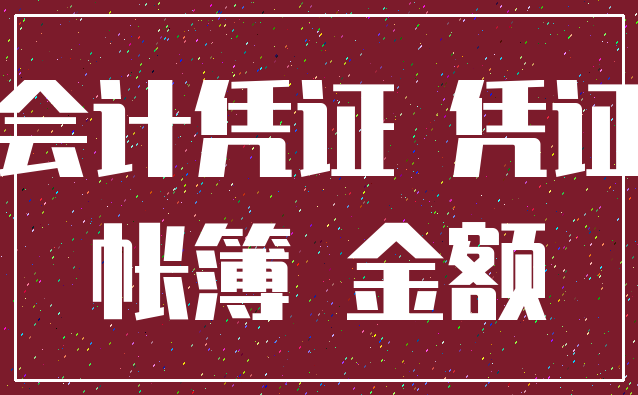 会计凭证 凭证_帐簿 金额