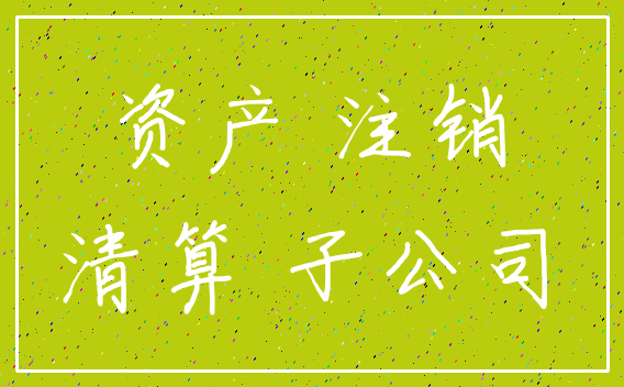 资产 注销_清算 子公司