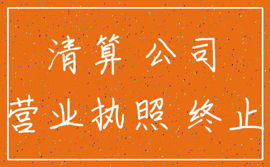 清算 公司_营业执照 终止