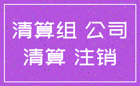清算组 公司_清算 注销