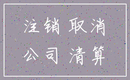 注销 取消_公司 清算