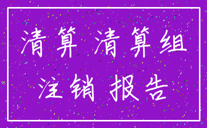 清算 清算组_注销 报告