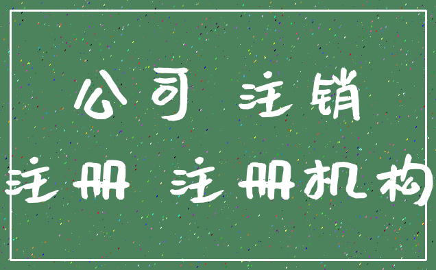 公司 注销_注册 注册机构