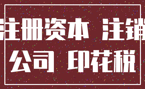 注册资本 注销_公司 印花税