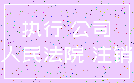 执行 公司_人民法院 注销