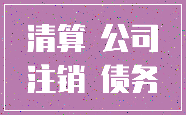 清算 公司_注销 债务