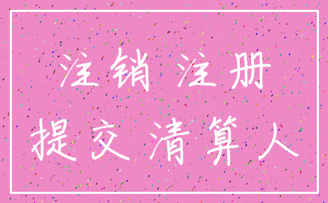 注销 注册_提交 清算人