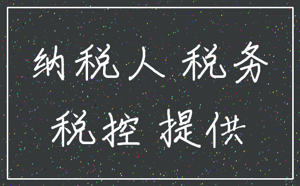 纳税人 税务_税控 提供