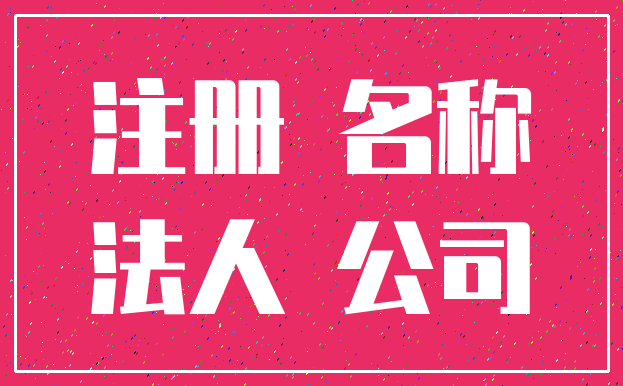 注册 名称_法人 公司