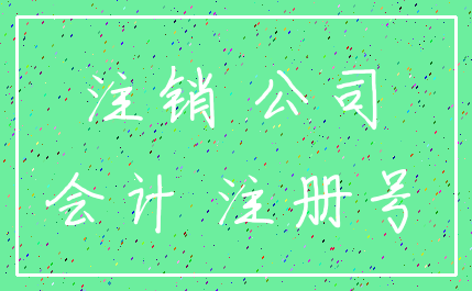 注销 公司_会计 注册号
