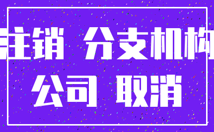 注销 分支机构_公司 取消