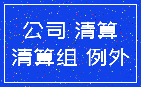 公司 清算_清算组 例外