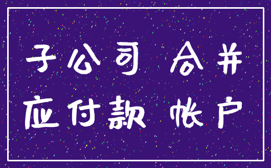 子公司 合并_应付款 帐户