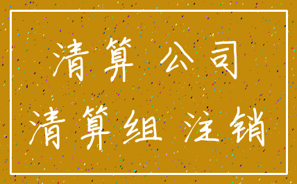清算 公司_清算组 注销