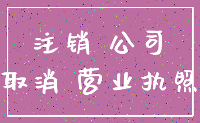 注销 公司_取消 营业执照