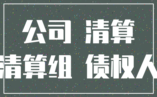 公司 清算_清算组 债权人