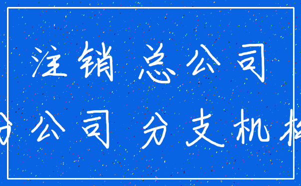 注销 总公司_分公司 分支机构