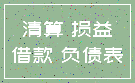 清算 损益_借款 负债表