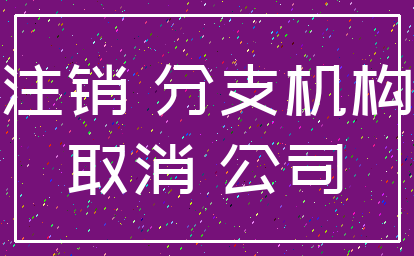 注销 分支机构_取消 公司