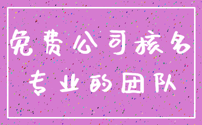 免费公司核名_专业的团队