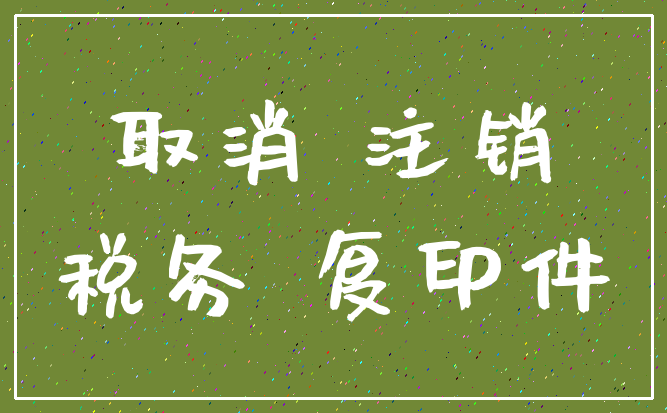 取消 注销_税务 复印件