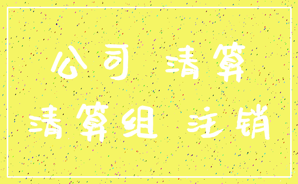 公司 清算_清算组 注销
