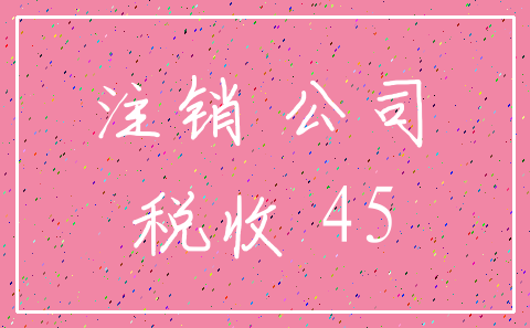 注销 公司_税收 45