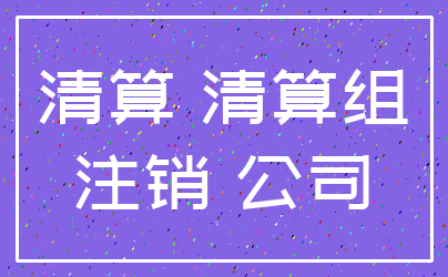 清算 清算组_注销 公司