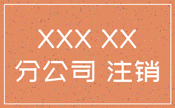 XXX XX_分公司 注销