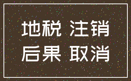 地税 注销_后果 取消