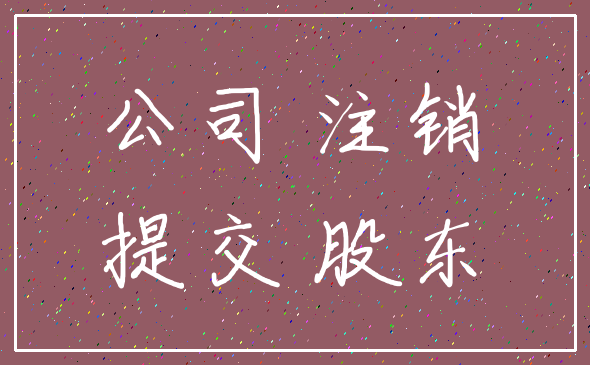 公司 注销_提交 股东