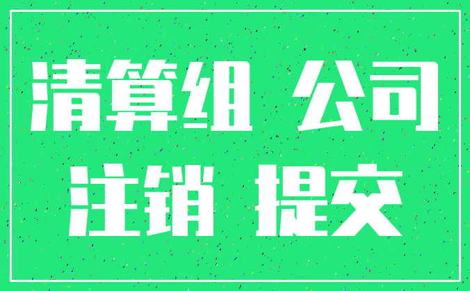 清算组 公司_注销 提交