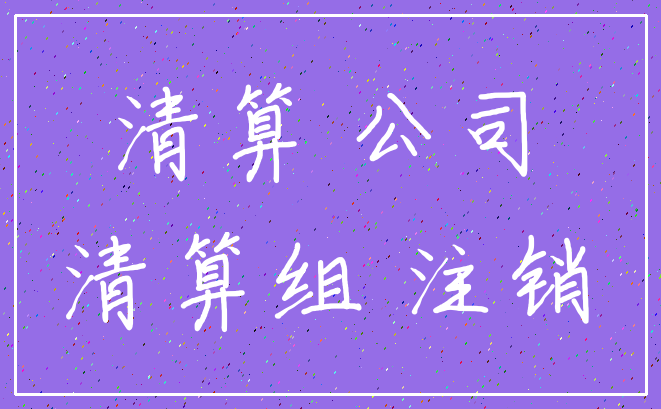 清算 公司_清算组 注销