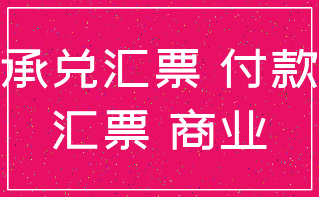承兑汇票 付款_汇票 商业