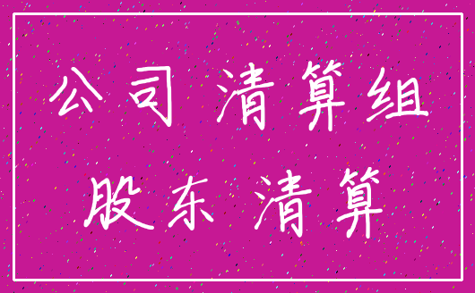 公司 清算组_股东 清算