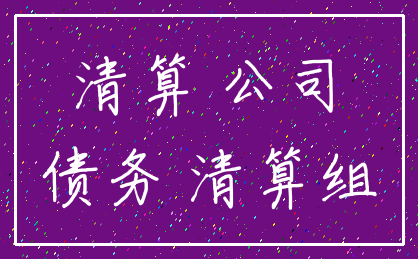 清算 公司_债务 清算组