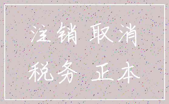 注销 取消_税务 正本
