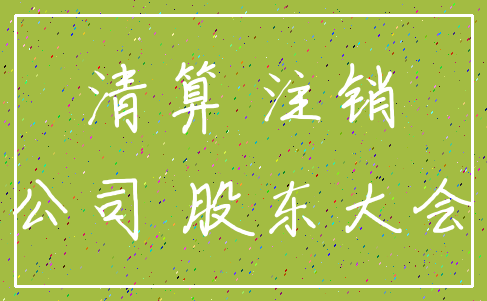 清算 注销_公司 股东大会
