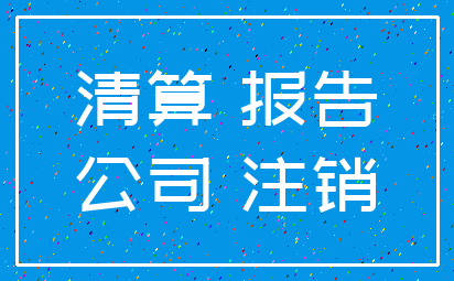 清算 报告_公司 注销