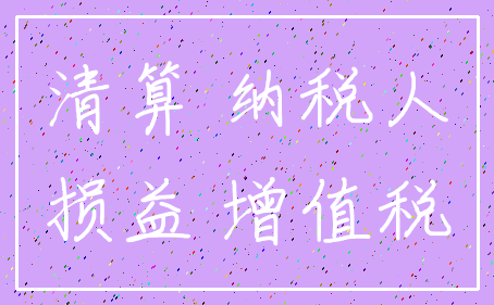 清算 纳税人_损益 增值税